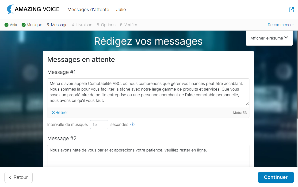 saisissez vos messages