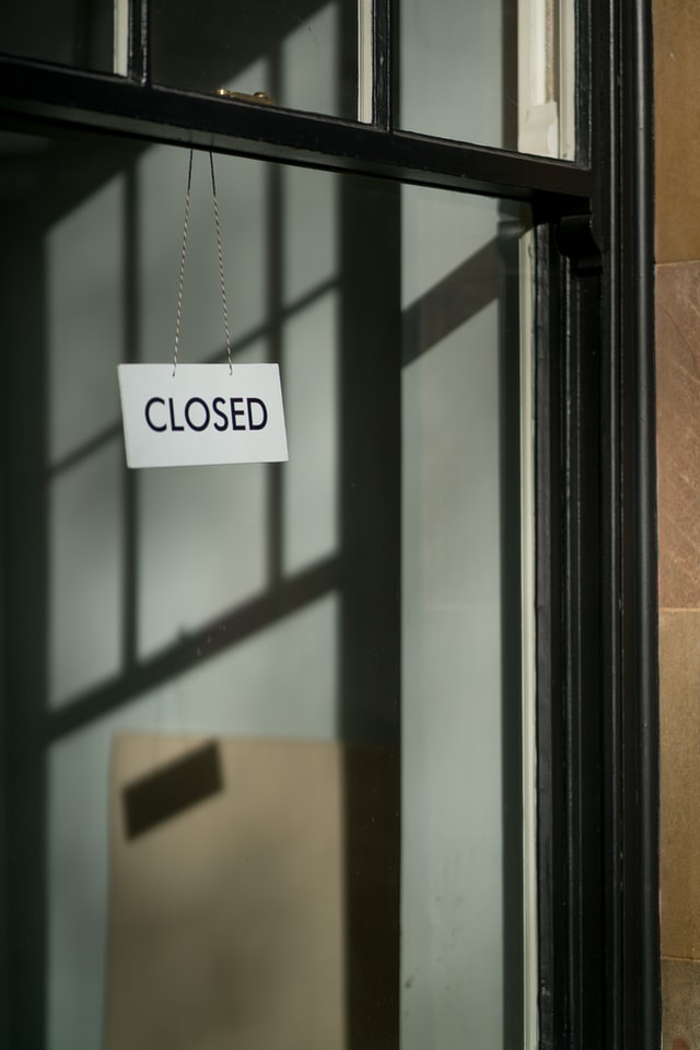 Closed Sign on Window